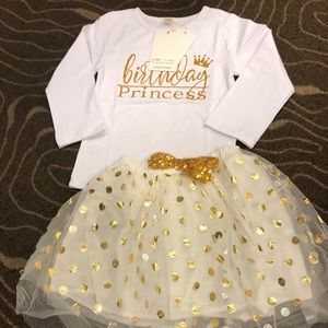 Baby Girl Birthday Princess Tutu Skirt Set, 2-3T
